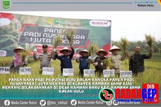 Rokan Hulu Gelar Panen Raya Padi Nusantara 1 Juta Hektar